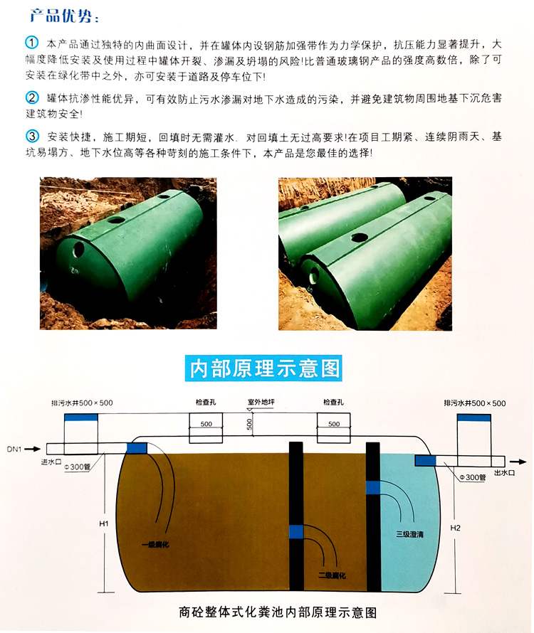 钦南玻璃钢化粪池